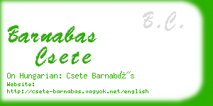 barnabas csete business card
